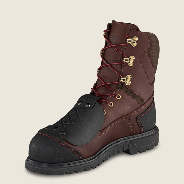 Red Wing Safety Boots Brown/Black - Mens Brnr Xp - 8-inch Waterproof Toe Metguard - 2683-ONZYM